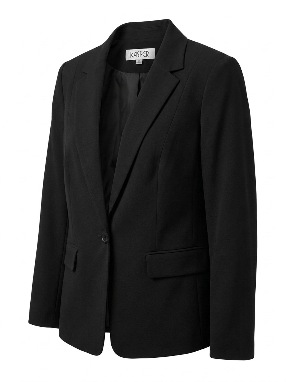Kasper Black Single-Button Tailored Blazer